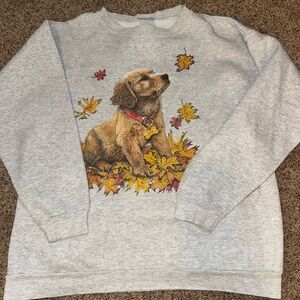 Gray Dog Print Sweatshirt